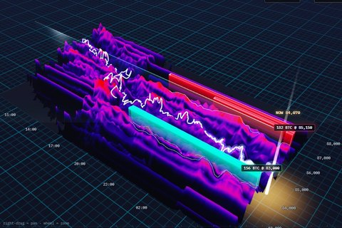The heatmap in 3D: where the large buy and sell orders sit, hour by hour